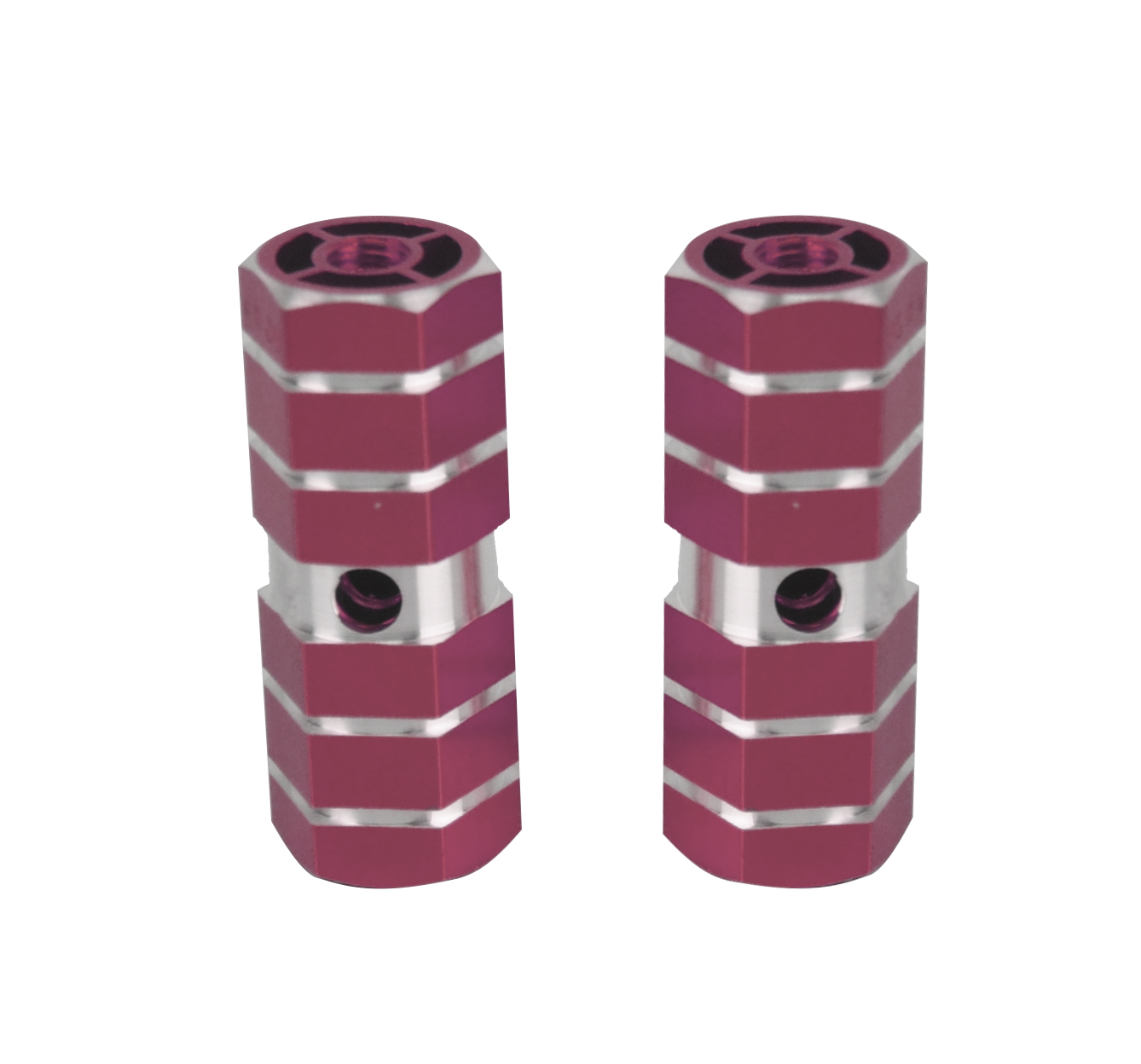 BMX Bicycle Cycle Bike Hexagonal Stunt Pegs Alloy Anodised Colour Wheel ...