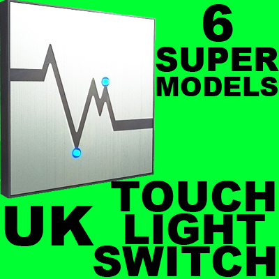 Touch Light Switches on Touch Dimmer Light Switch S Steel 1 2 Gang Slim New   Ebay