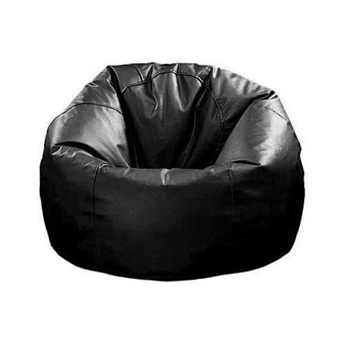 XXL EXTRA LARGE ROUND BEANBAG CHAIR BLACK BROWN LEATHER BEAN BAG BAGS