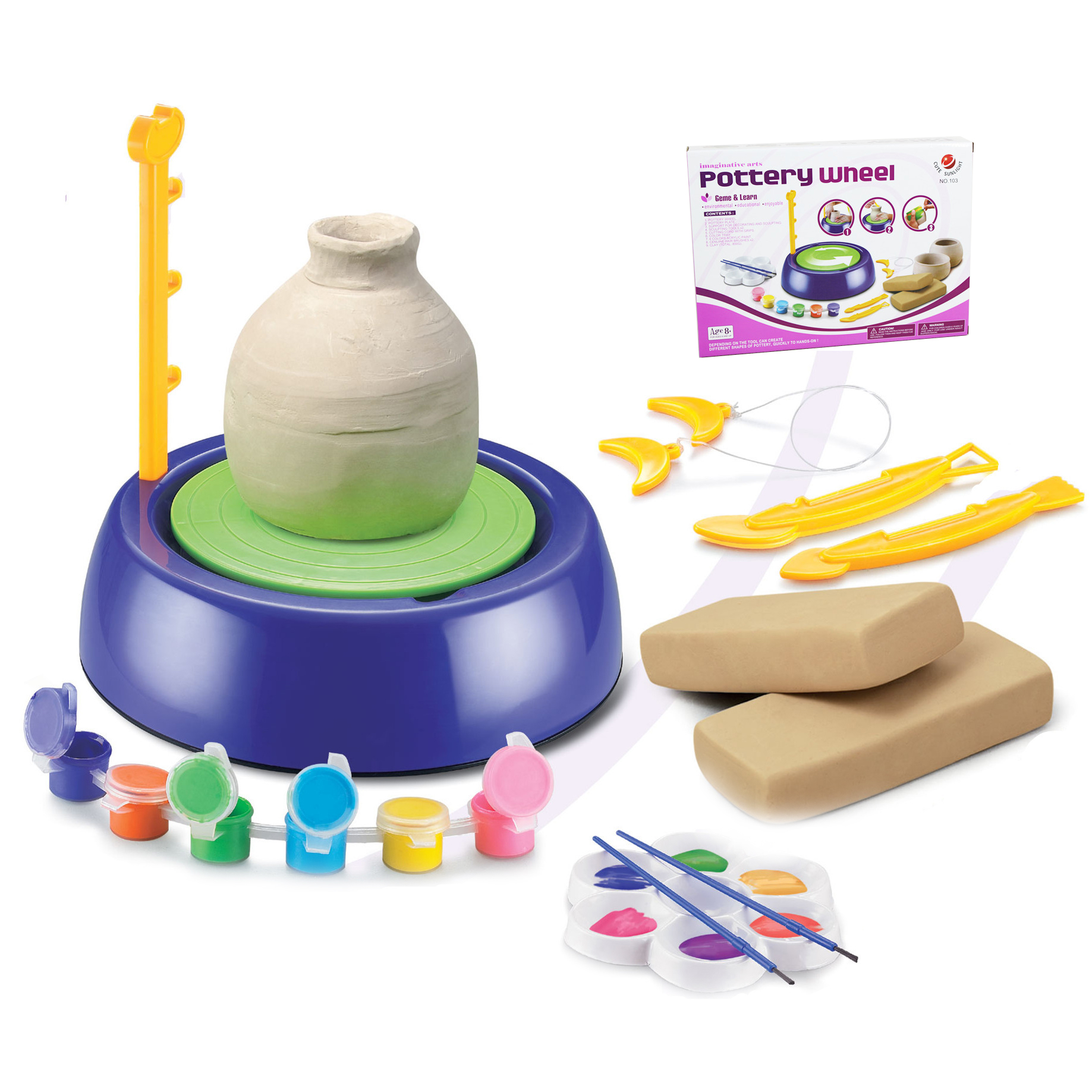 Junior Pottery Wheel Starter Kit Complete with Clay and Tools Fun