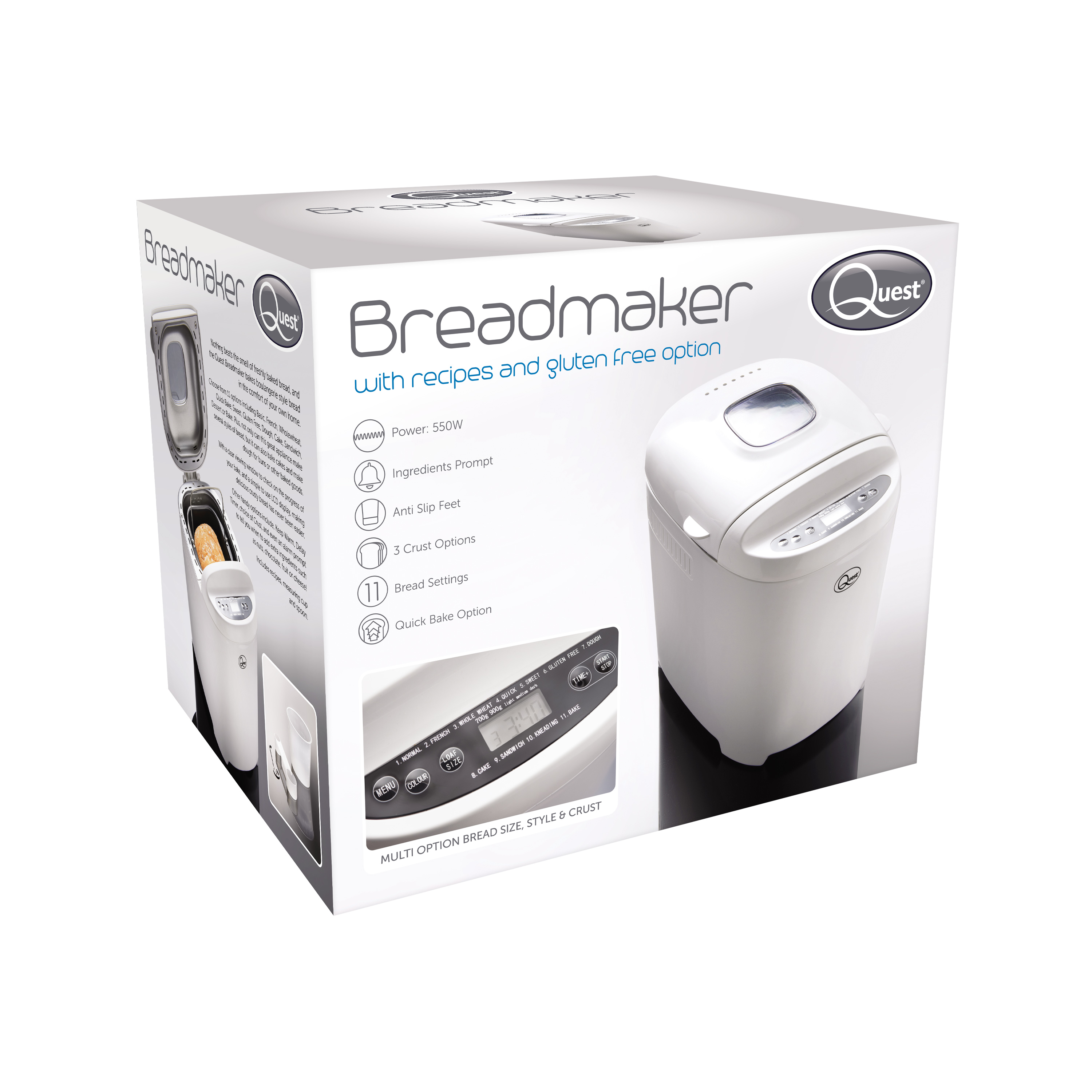 Bread Maker Cakes Dough Sandwich Dessert Bake Fresh Breadmaker 550W 11