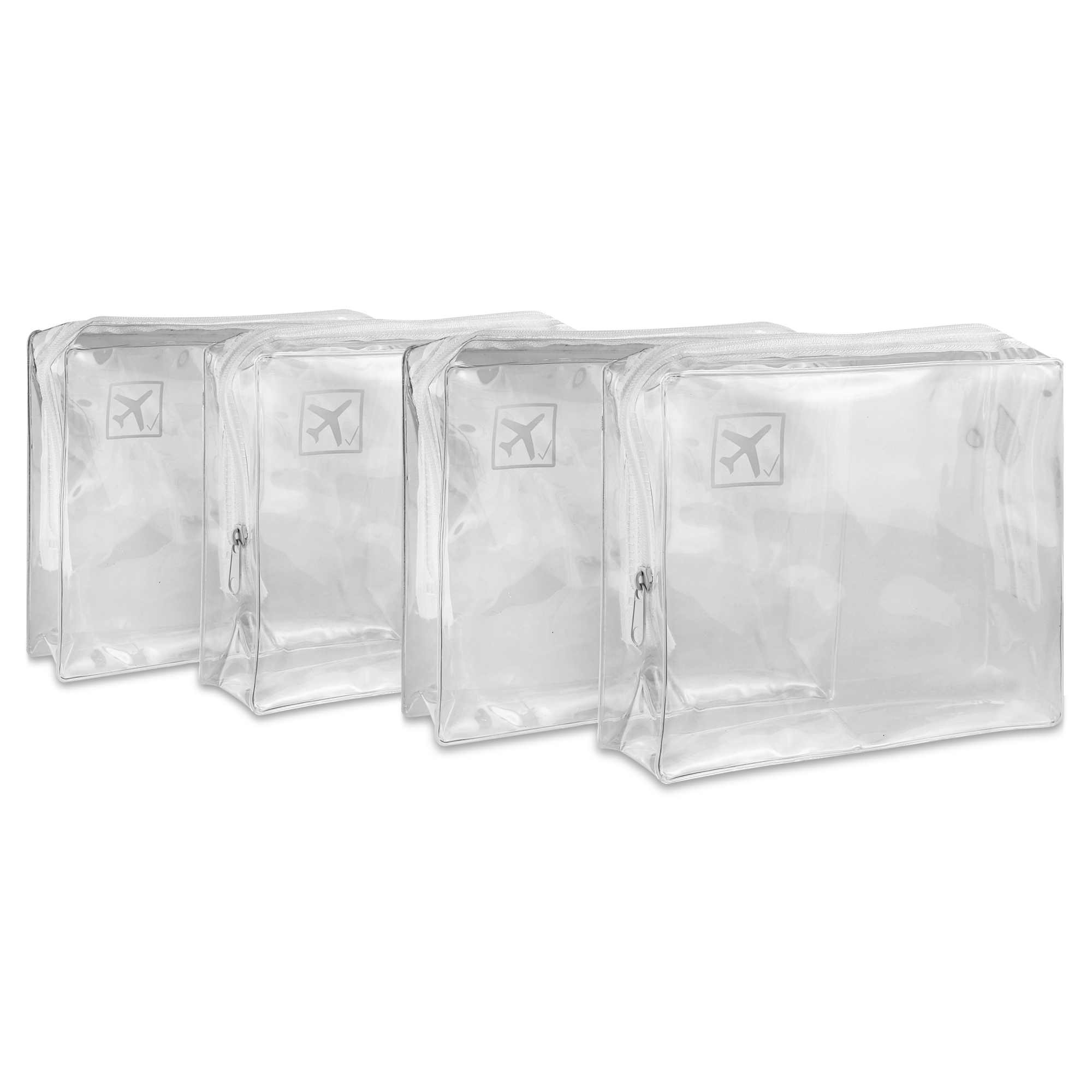 4 X Toiletry Airport Security Holiday Travel Bags - Clear Plastic ...