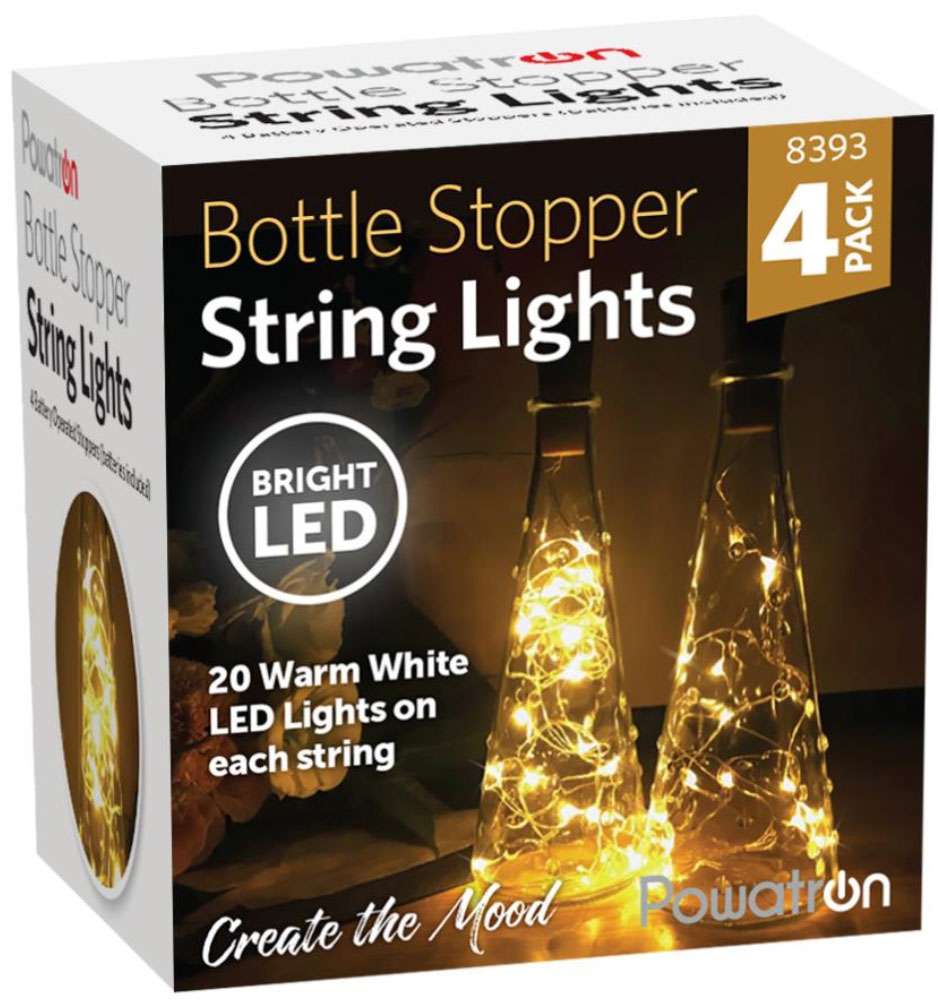 4 Pack Bottle Stopper String Lights with 80 LEDs - Christmas Table Decoration | eBay