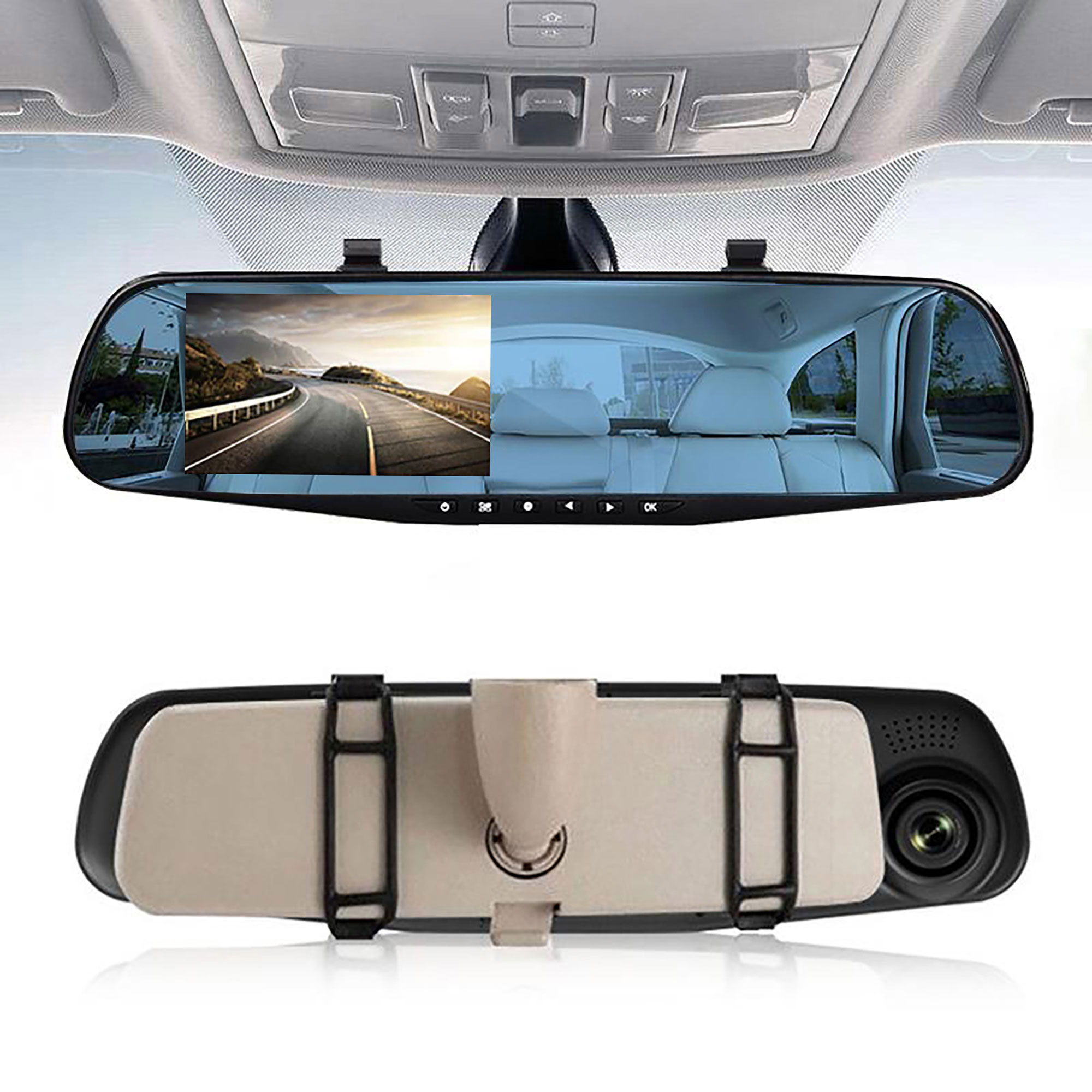 Goodyear Dual Lens Car Dash Cam with Front Rear Internal Camera HD Dashcam  Taxi