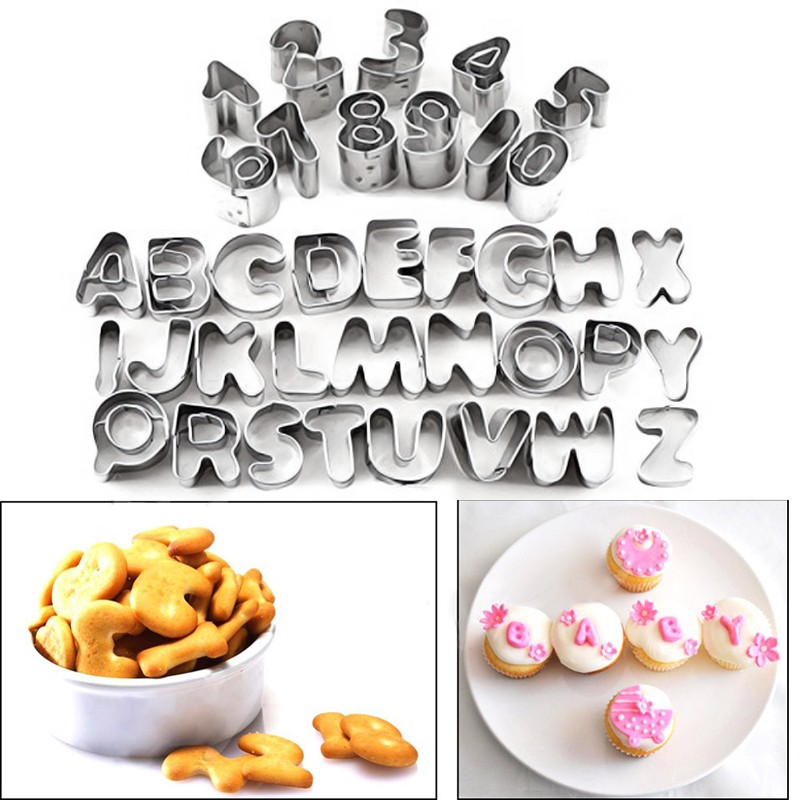 37pc Alphabet Letter Number Fondant Icing Cutter Set Cake Decorating