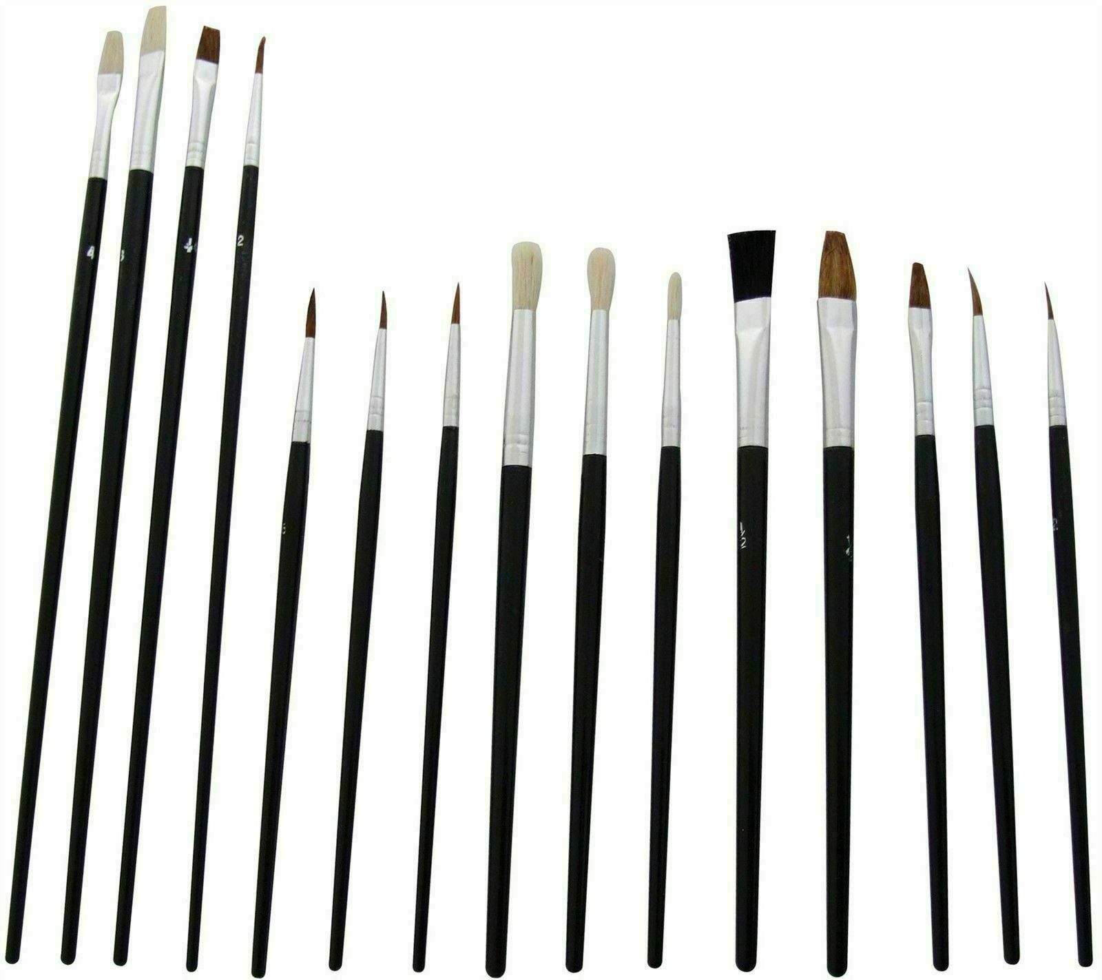 12 x Artist Brush Set Painting Brushes Assorted Artist Kids Paint Hobby