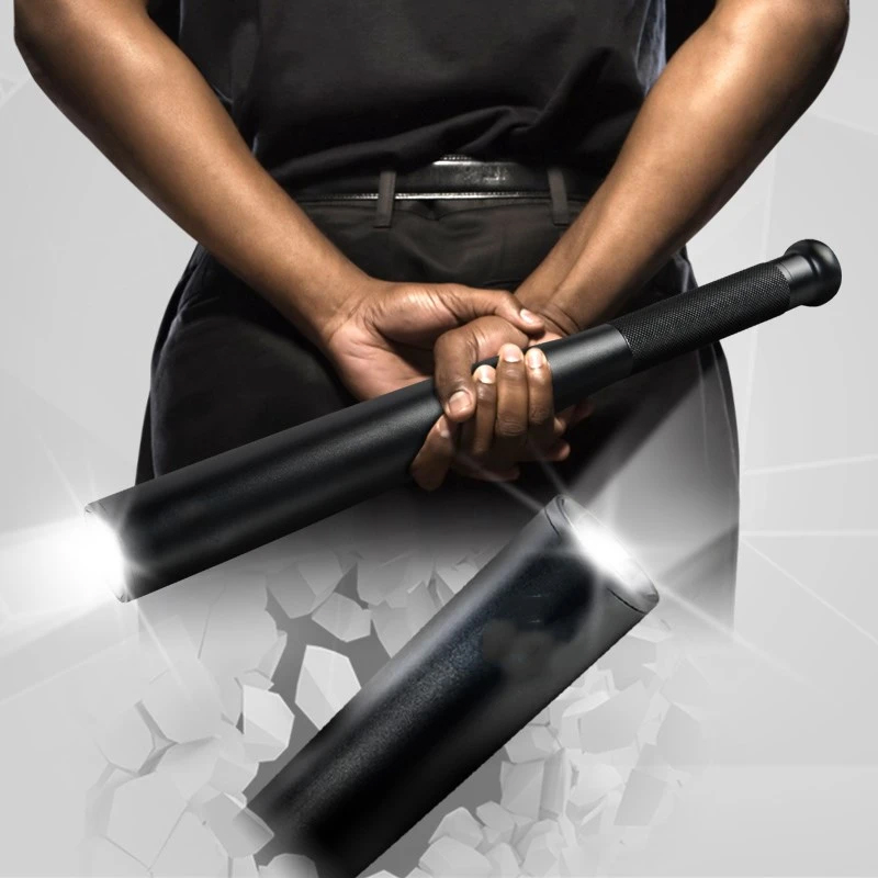 Black Baseball Bat LED Flashlight Q5 Cree Waterproof Security Super