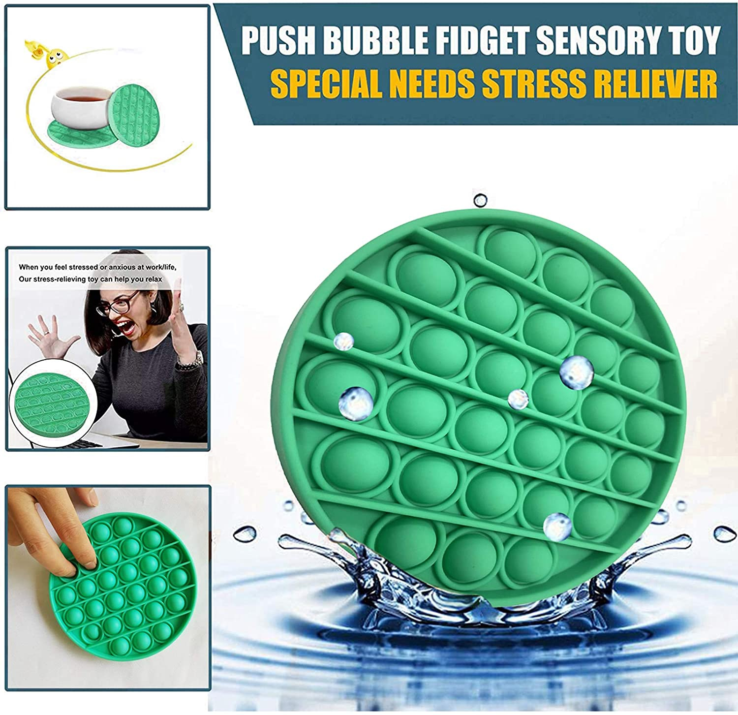 Push Pop Bubble Fidget Sensory Toy Stress Relief Kid Tiktok Game School Fun