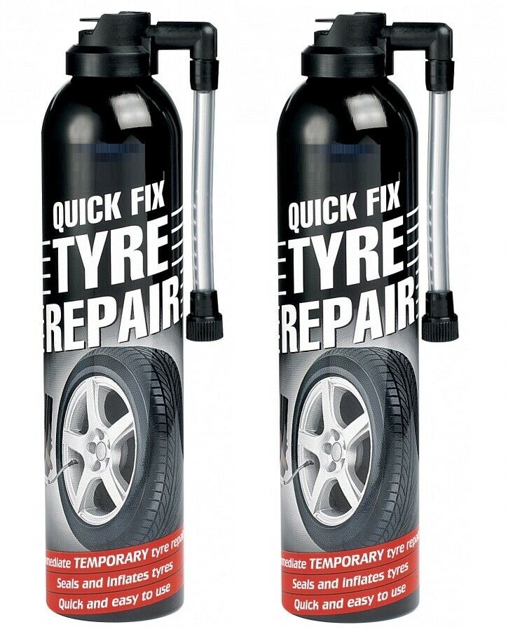 2 X Quick Fix Emergency Flat Tyre Inflate Puncture Repair ...