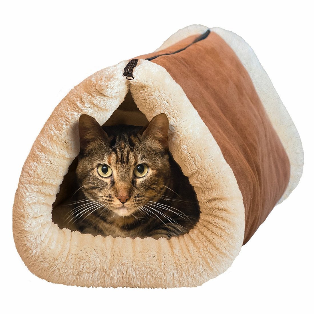 TwoInOne Cat Cave and Bed with SelfHeating Thermal Core No Electric