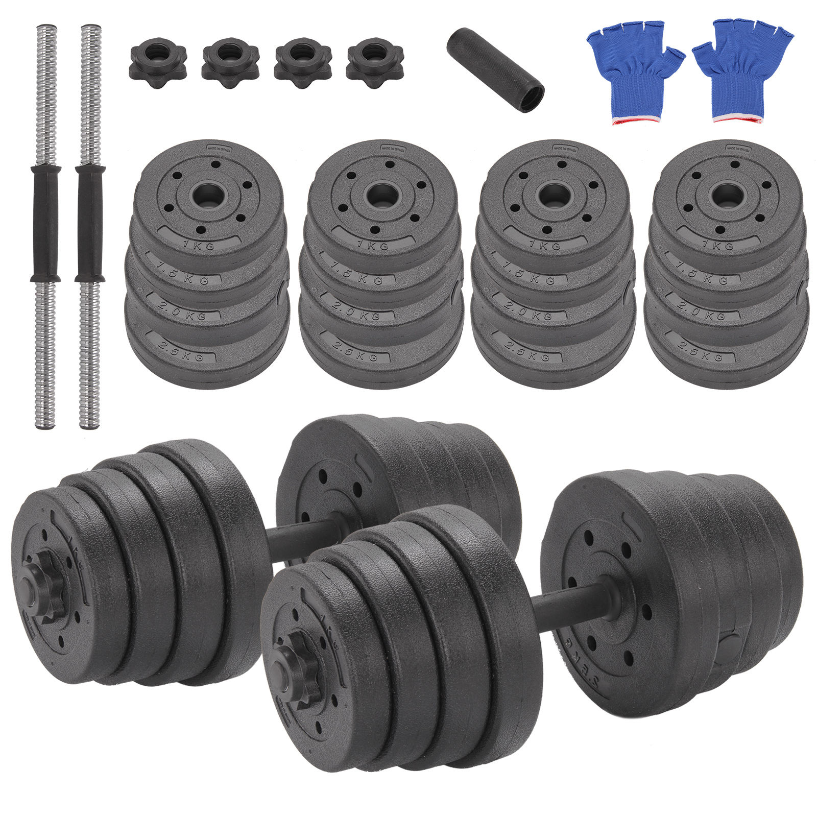 Deluxe 30Kg Dumbbells Pair of Weights Barbell/Dumbells Body Building