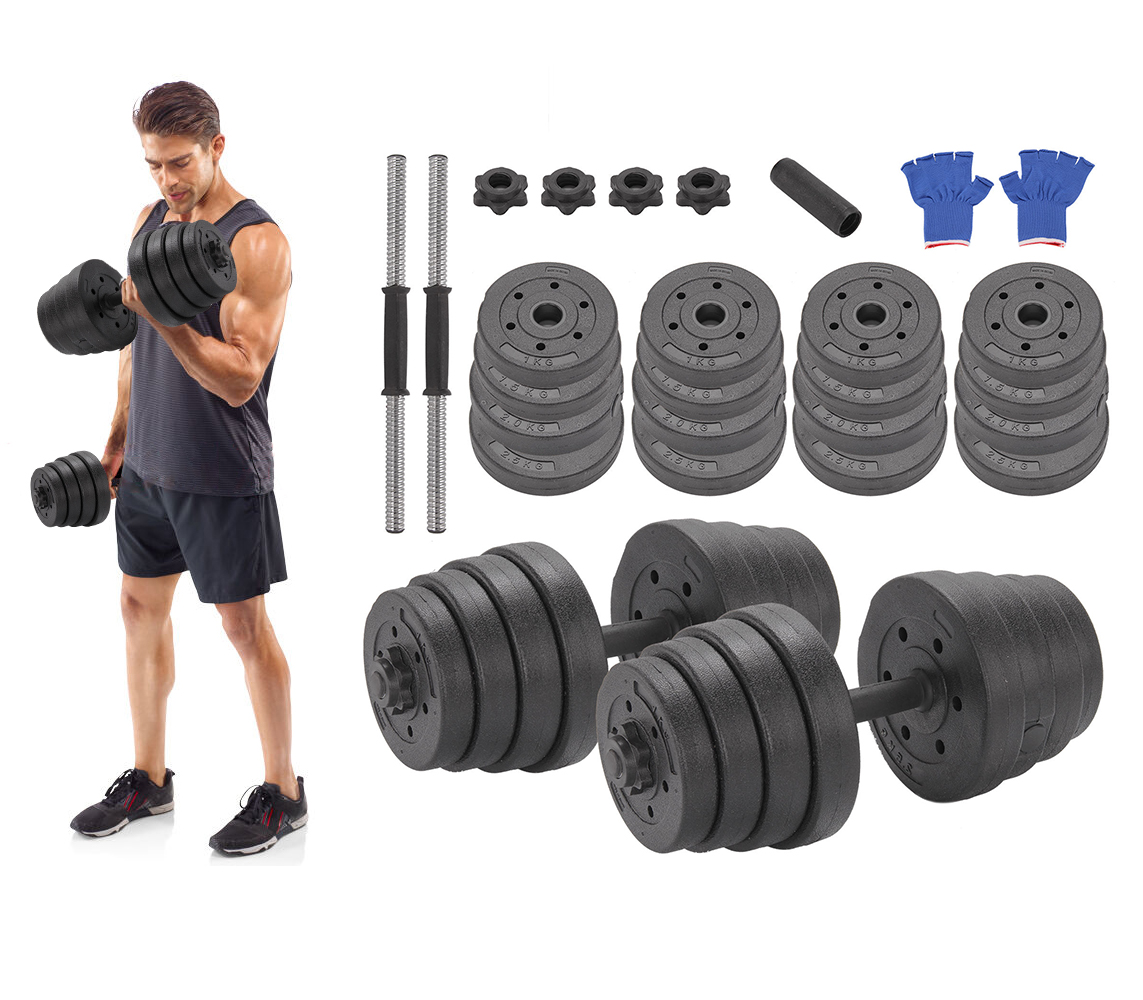 Deluxe 30Kg Dumbbells Pair of Weights Barbell/Dumbells Body Building