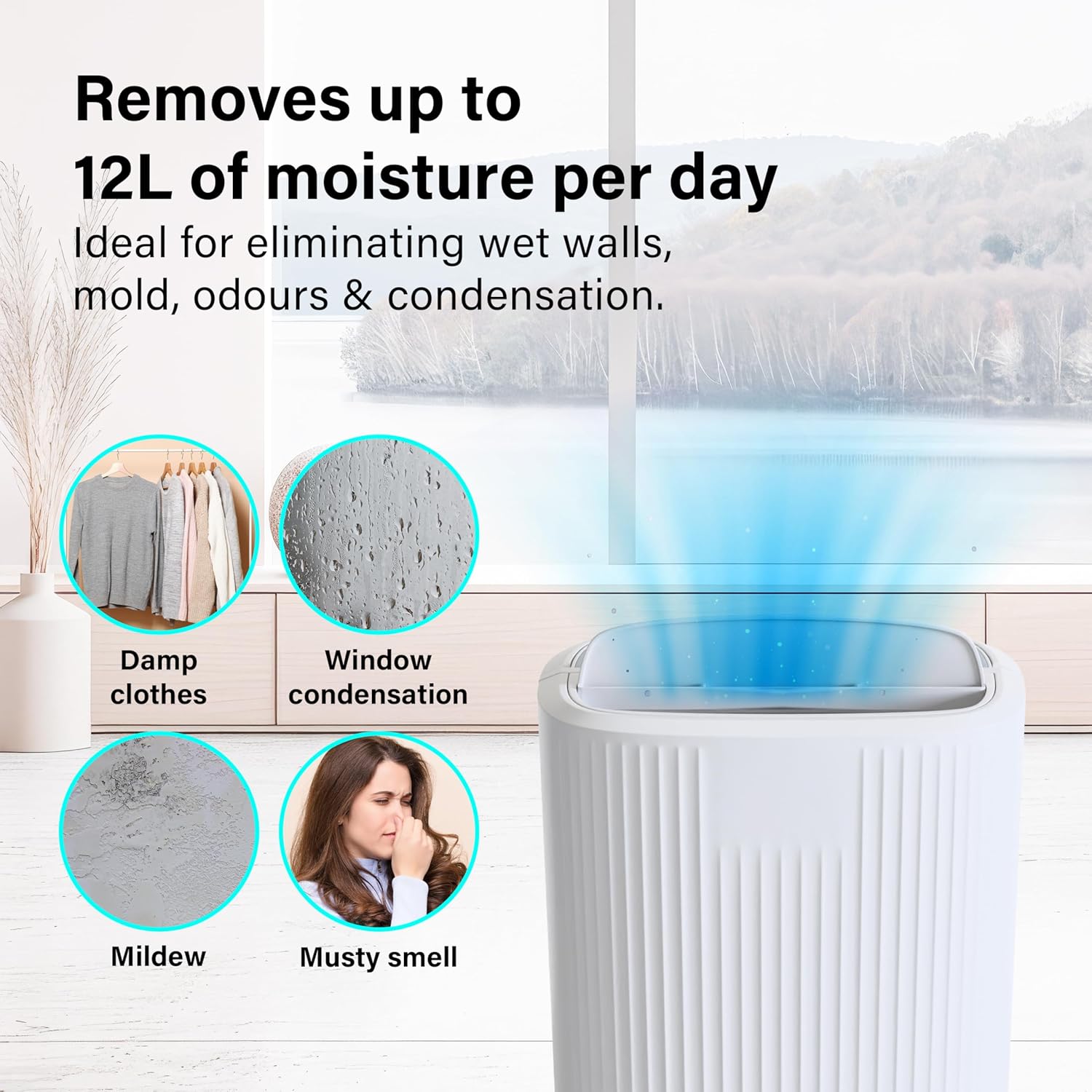 Emperial 12L/Day Dehumidifier With Digital Humidity Display, Sleep Mode - View #4