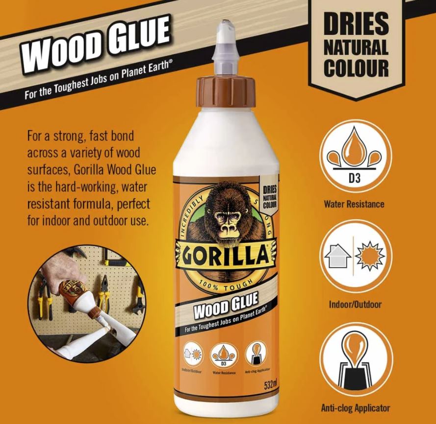 Gorilla Wood Glue PVA Adhesive Water Resistance Extra Strong Durable DIY Repair eBay