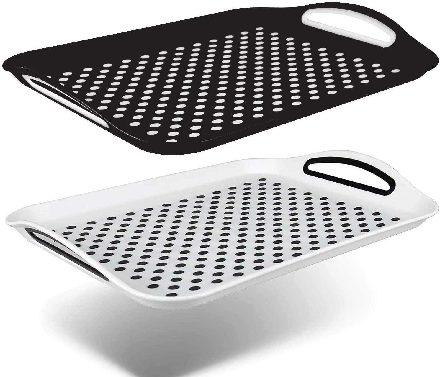 Extra Large AntiSlip Plastic Serving Tray With High Non Grip Rubber