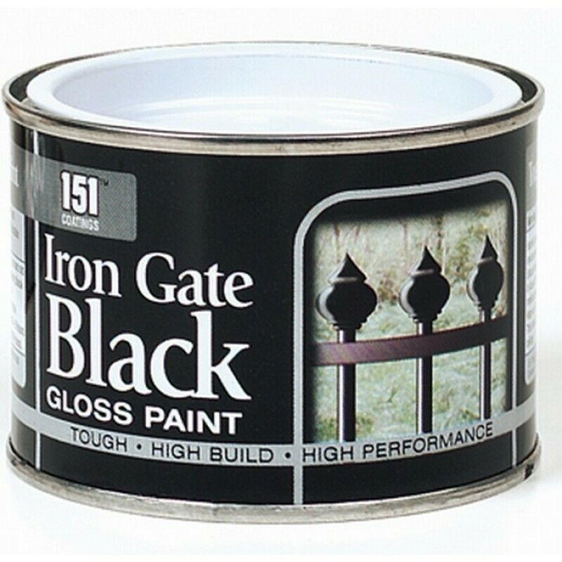 151 Coatings Iron Gate Black Gloss metallic Gold Silver Paint 180ml Water Proof eBay