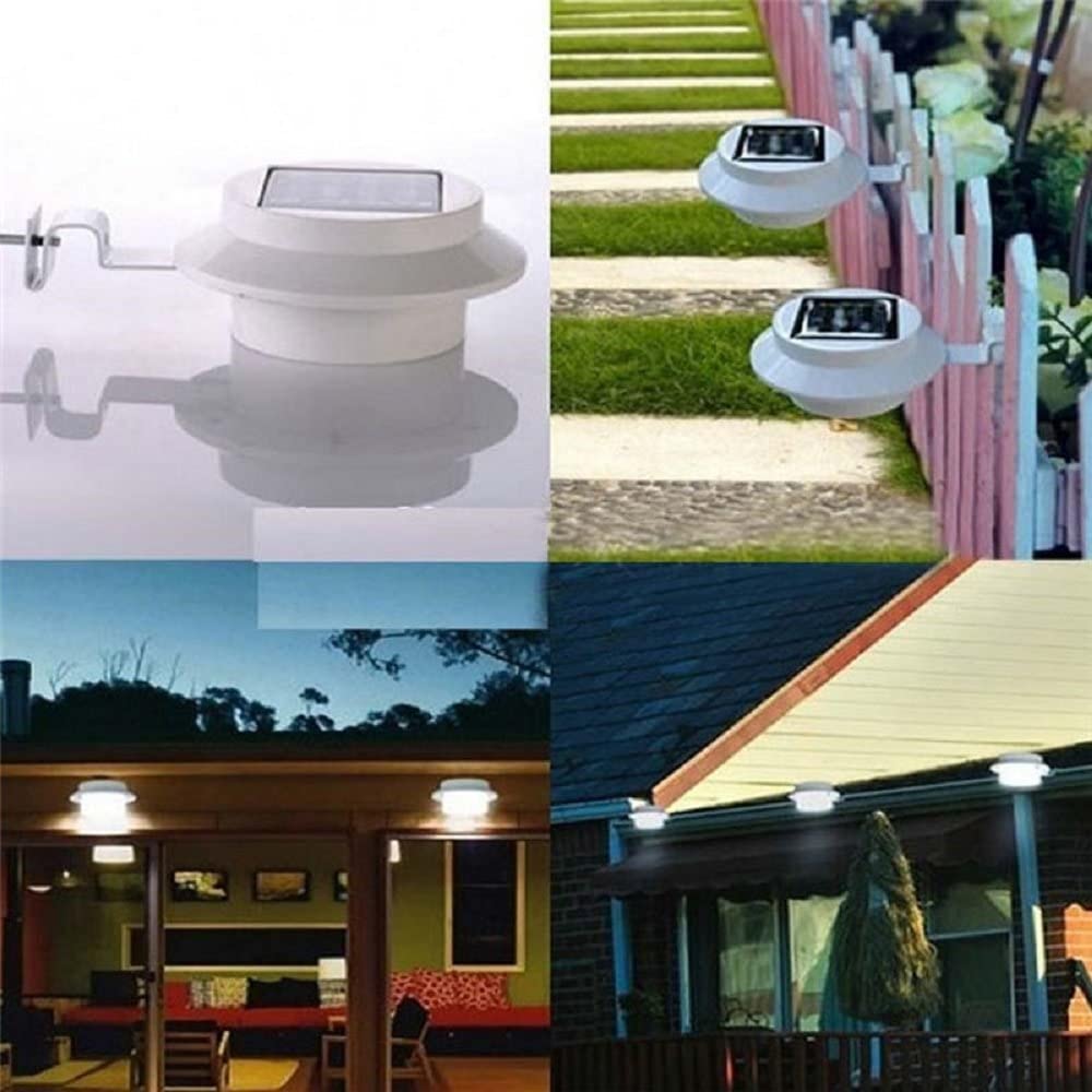 Solar Powered Led Gutter Door Wall Fence Lights Outdoor Garden Roof