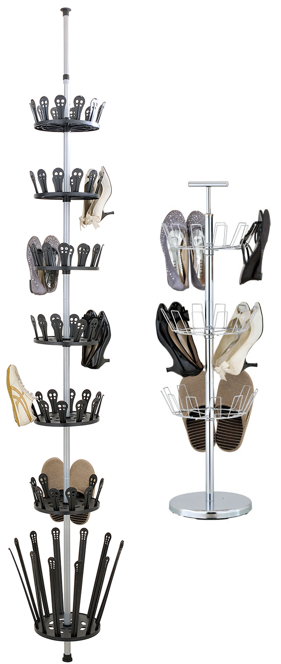 3/7 Tier Revolving Tree Shoe Storage Stand Rack Organiser Chrome ...