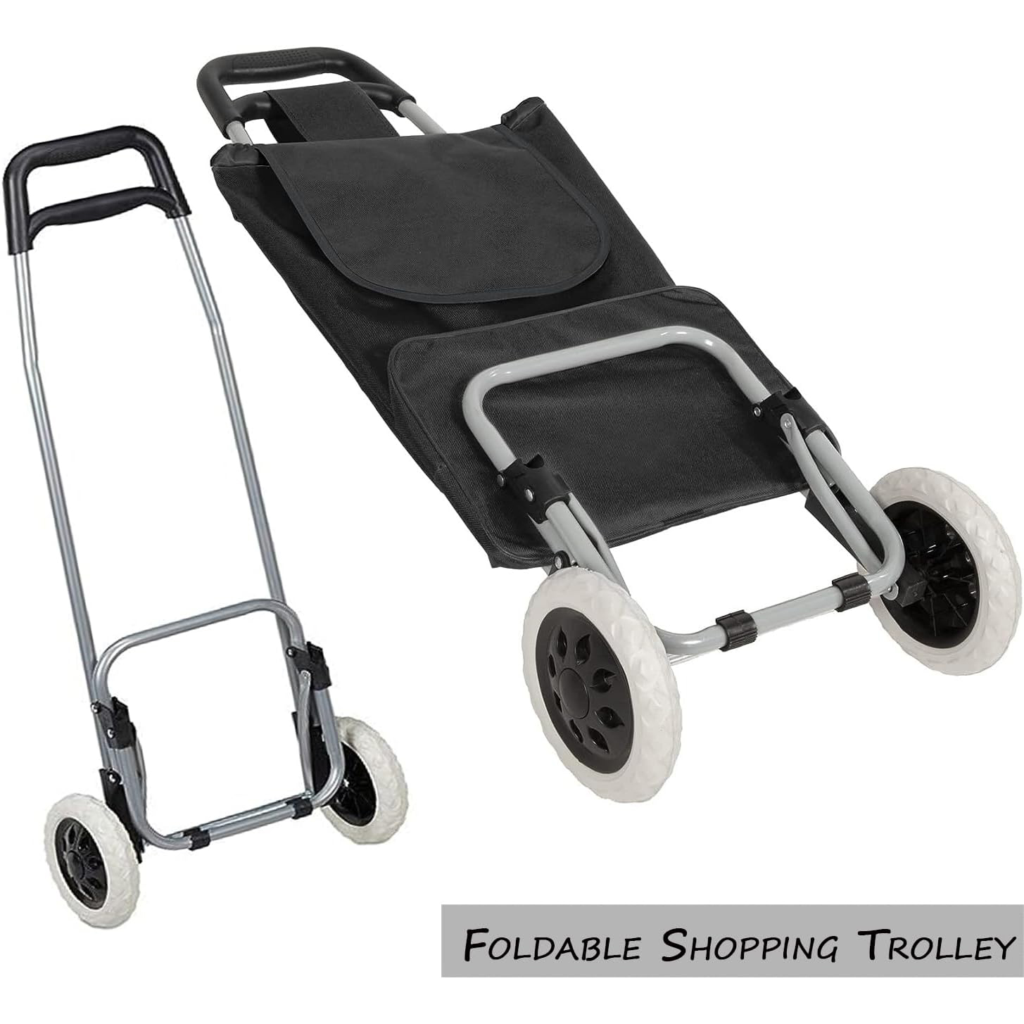 Shopping Cart Foldable 2-in-1 Foldable Shopping Cart With Wheels - 25kg Capacity Grocery Trolley With Waterproof Bag Portable Grocery Carrier - Foto 14