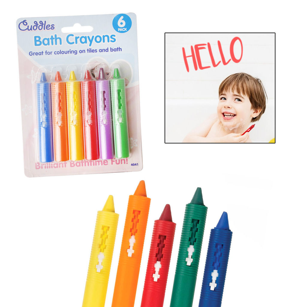 Baby Bath Crayons Pack of 6 Non Toxing Education Fun Toy Easy Washable crayoning eBay